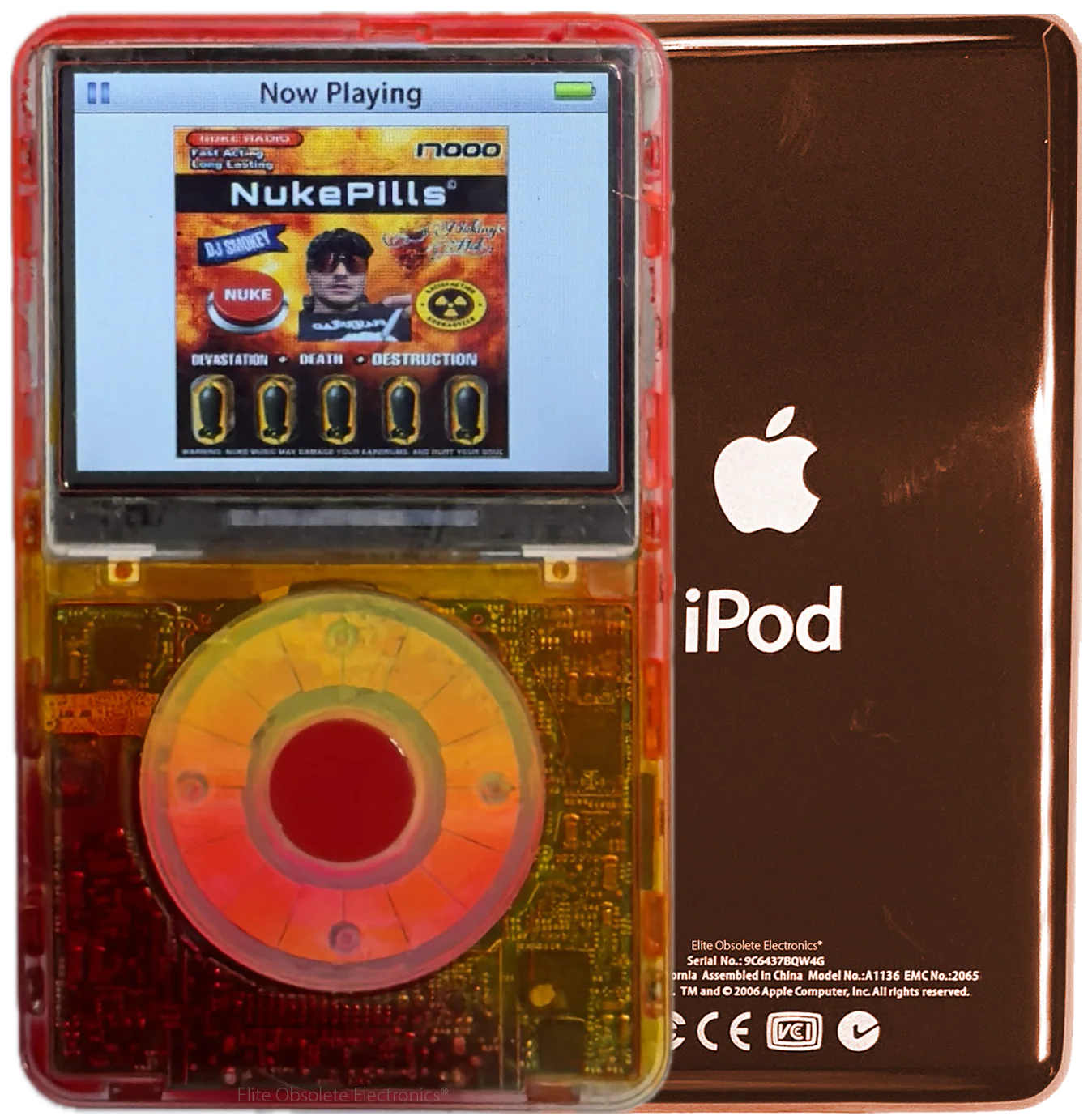 New Apple iPod Video Classic 5th & 5.5 Enhanced Atomic Fireball / Atomic Peach Ring / Red (Rose Gold)