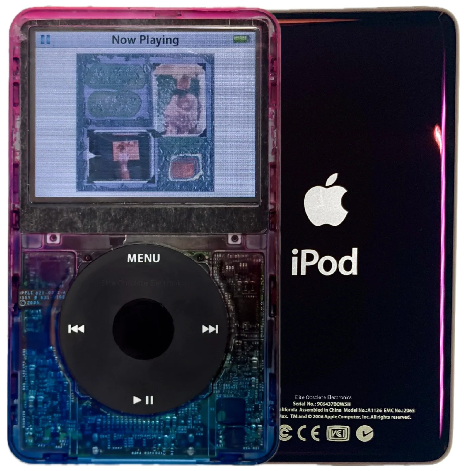 New Apple iPod Video Classic 5th & 5.5 Enhanced Atomic Nebula / Black / Black (Wine)