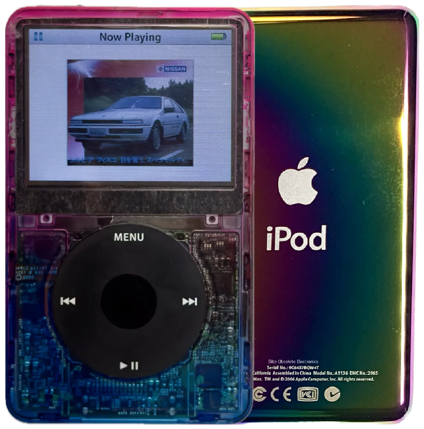 New Apple iPod Video Classic 5th & 5.5 Enhanced Atomic Nebula / Black / Black (Rainbow)