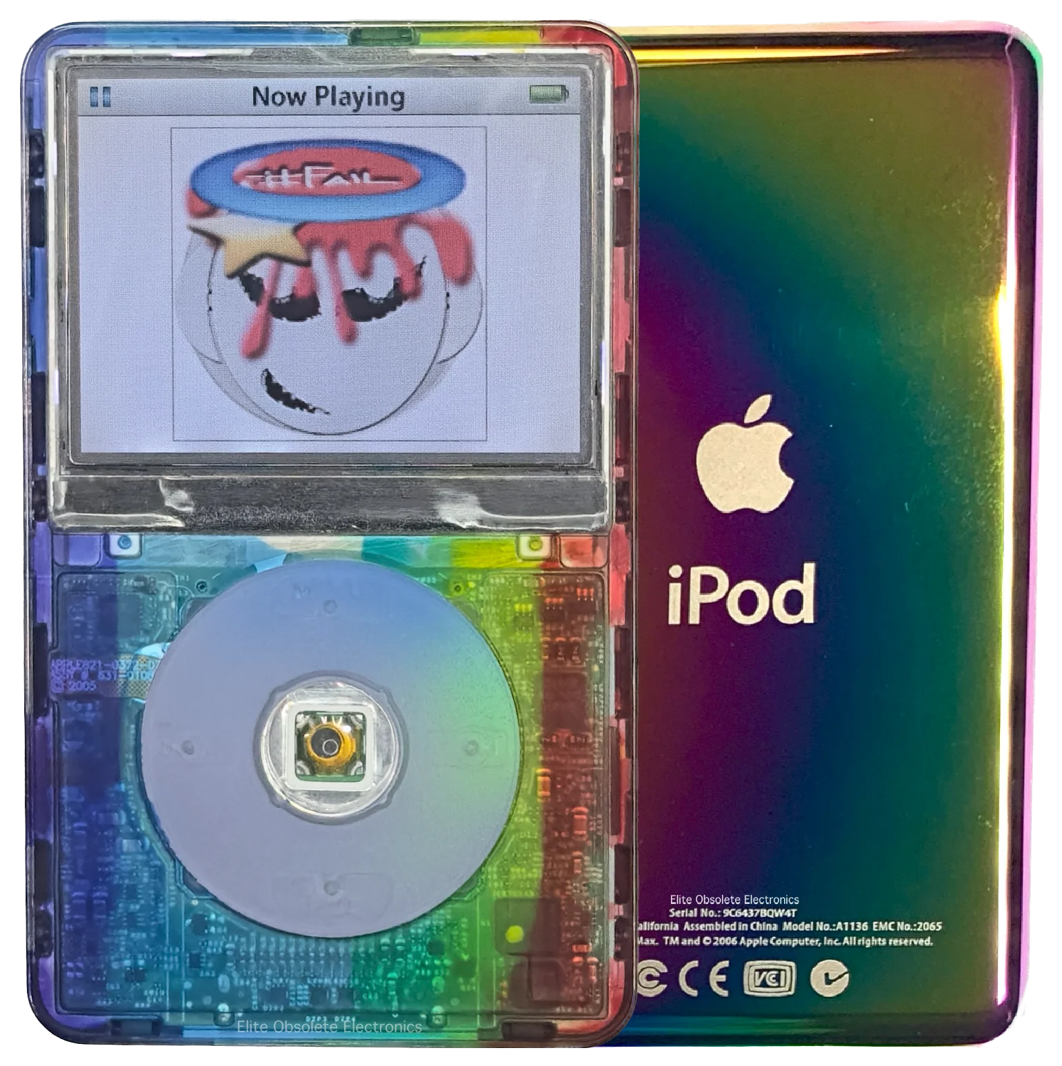 New Apple iPod Video Classic 5th & 5.5 Enhanced Atomic Rainbow / Polychrome / Transparent (Rainbow)