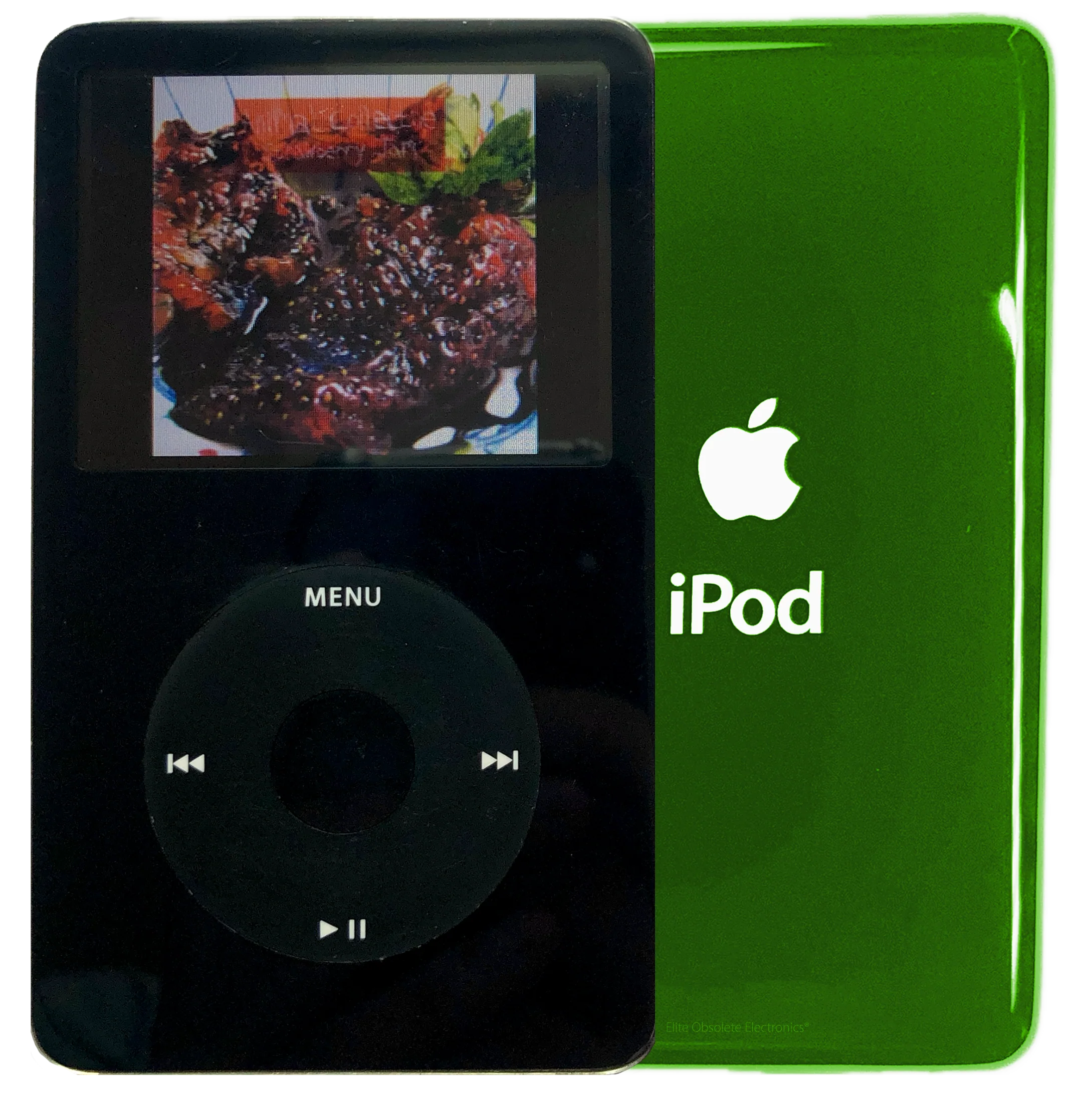 New Apple iPod Video Classic 5th & 5.5 Enhanced Black / Black / Black (Toxic Green)