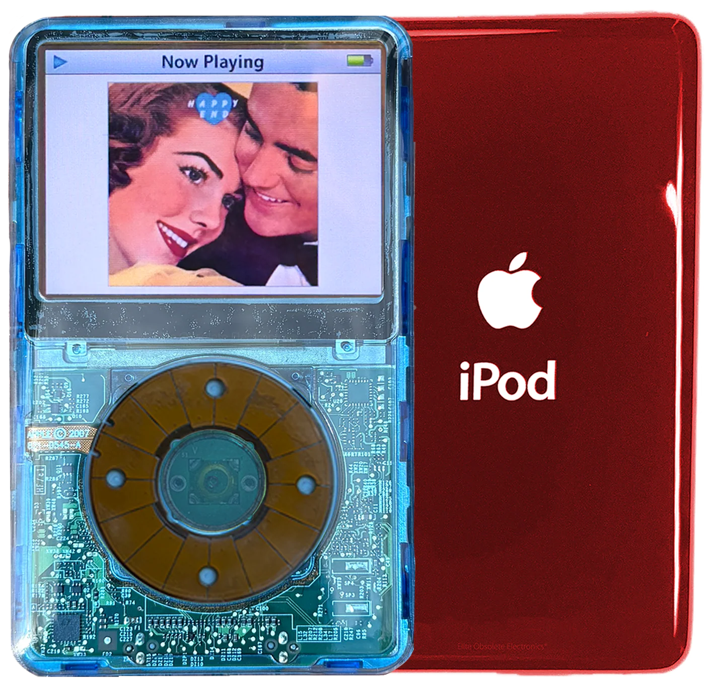 New Apple iPod Video Classic 5th & 5.5 Enhanced Blue Crystal Plastic / Blue Crystal Plastic / Blue Crystal Plastic (Sangria Red)
