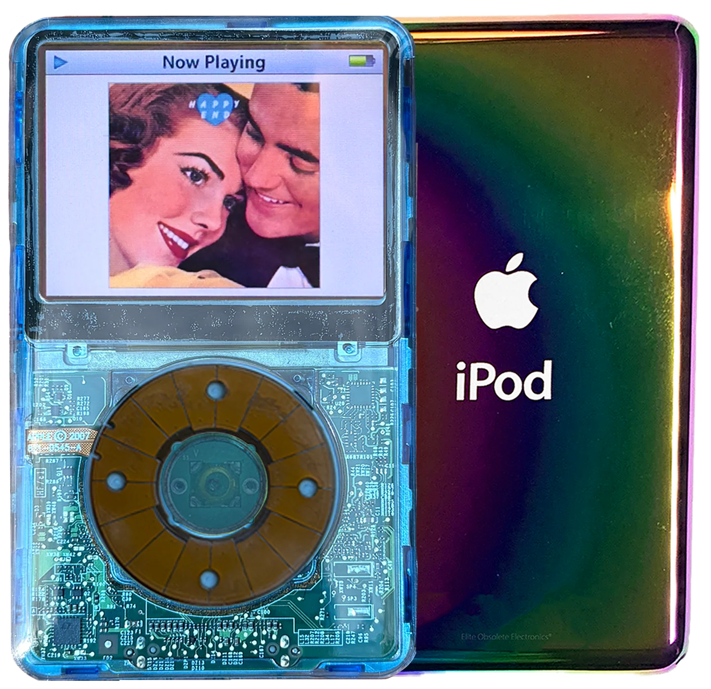 New Apple iPod Video Classic 5th & 5.5 Enhanced Blue Crystal Plastic / Blue Crystal Plastic / Blue Crystal Plastic (Rainbow)