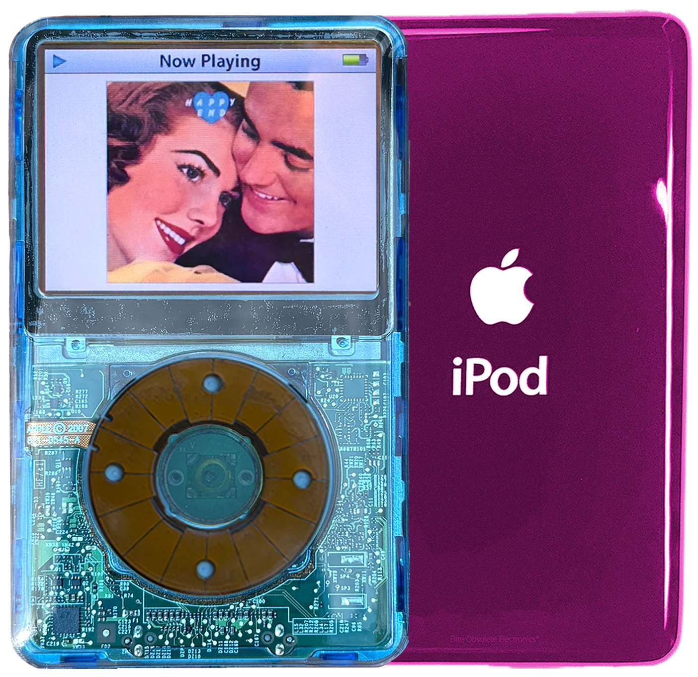 New Apple iPod Video Classic 5th & 5.5 Enhanced Blue Crystal Plastic / Blue Crystal Plastic / Blue Crystal Plastic (Hyper Pink)