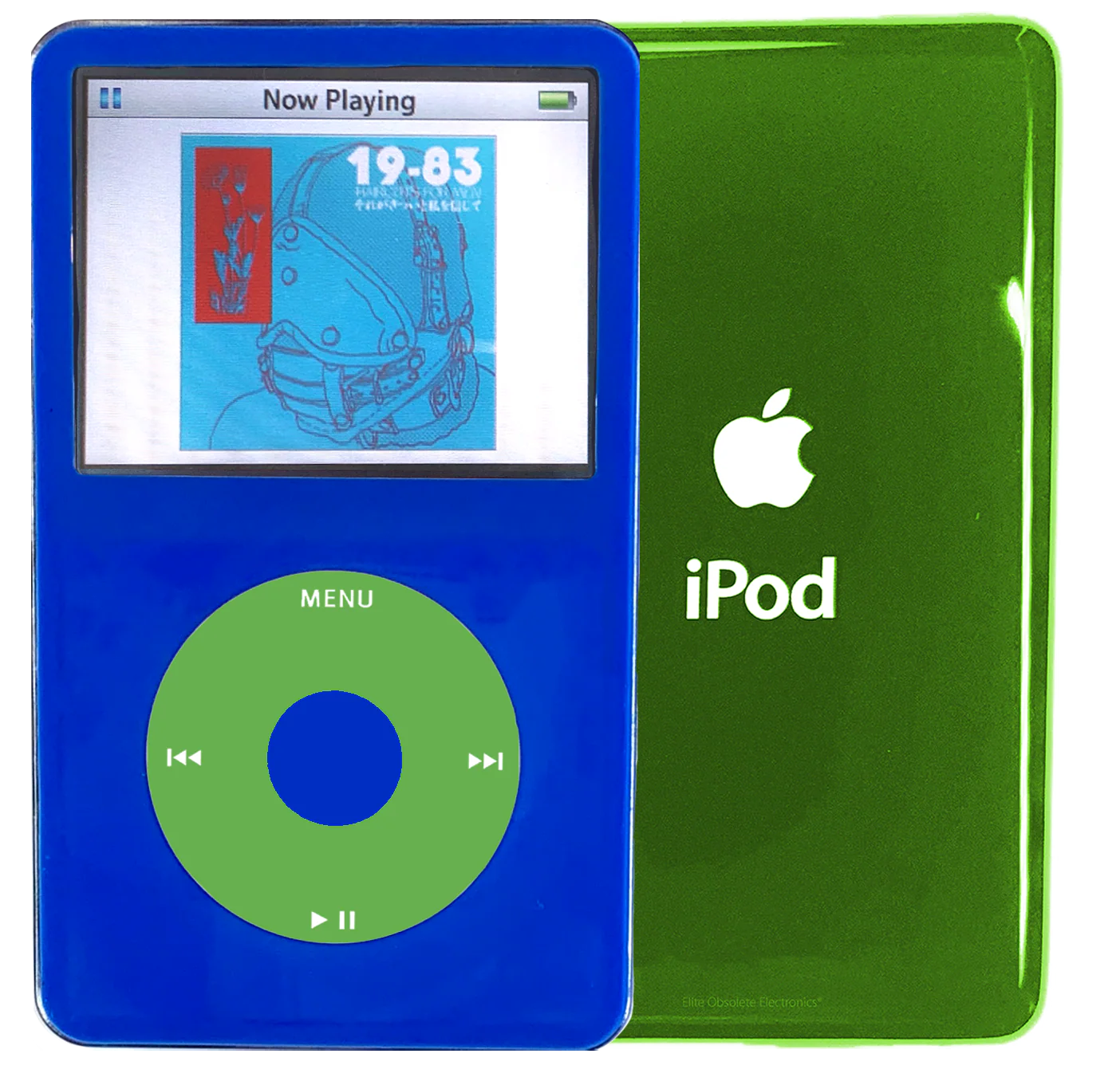 New Apple iPod Video Classic 5th & 5.5 Enhanced Blue / Light Green / Blue (Toxic Green)