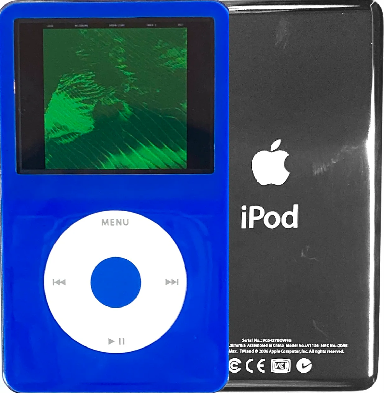 New Apple iPod Video Classic 5th & 5.5 Enhanced Blue / White / Blue (Silver)