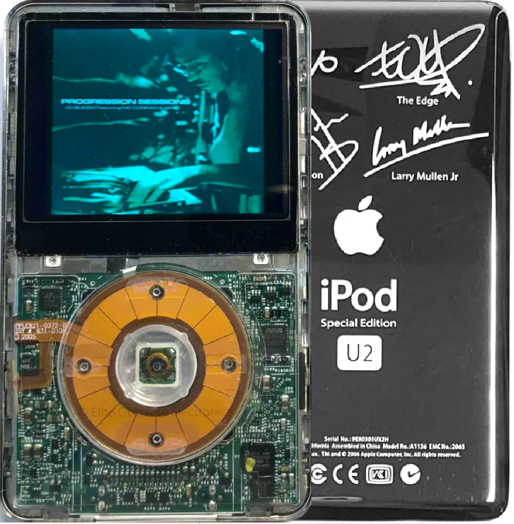 New Apple iPod Video Classic 5th & 5.5 Enhanced Crystal Clear Transparent (U2 Special Edition Silver)