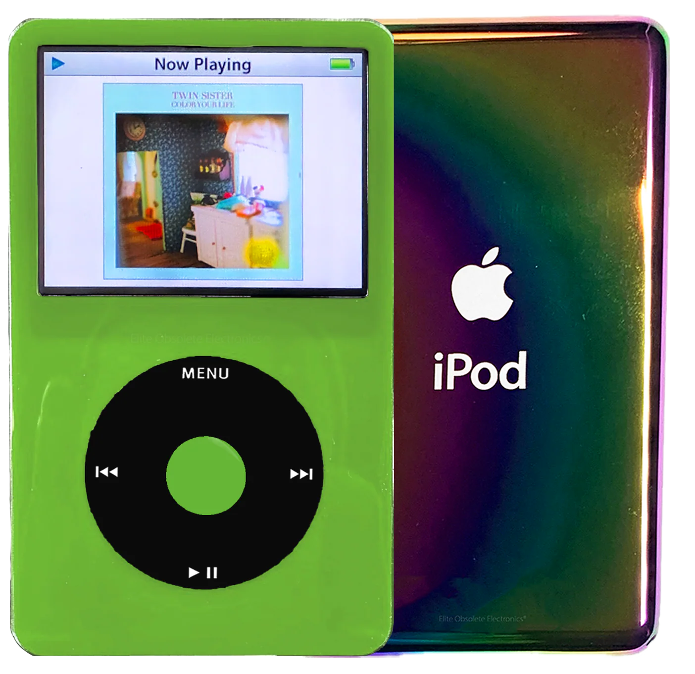 New Apple iPod Video Classic 5th & 5.5 Enhanced Green / Black / Green (Rainbow)