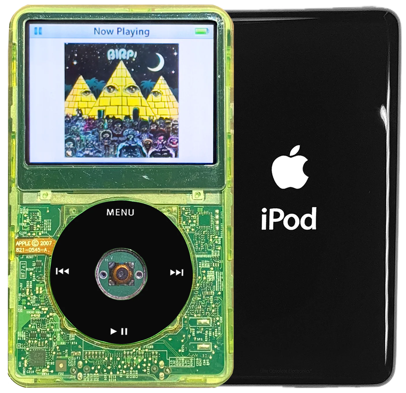 New Apple iPod Video Classic 5th & 5.5 Enhanced Green Crystal Plastic / Transparent / Black (Black)