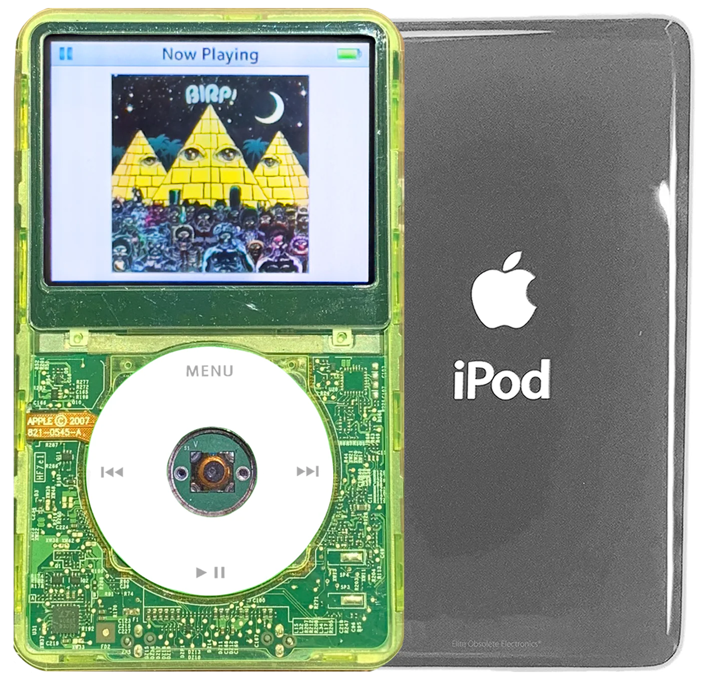 New Apple iPod Video Classic 5th & 5.5 Enhanced Green Crystal Plastic / Transparent / White (Silver)