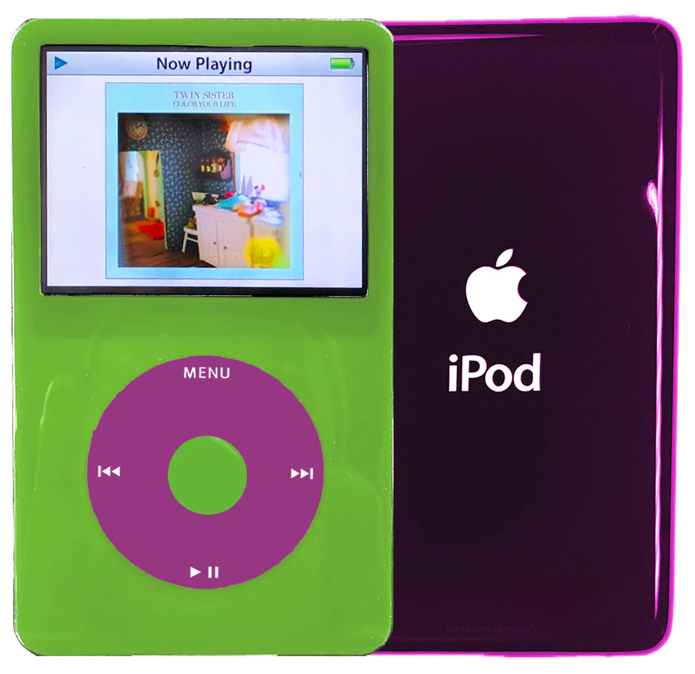 New Apple iPod Video Classic 5th & 5.5 Enhanced Green / Pink / Green (Wine)