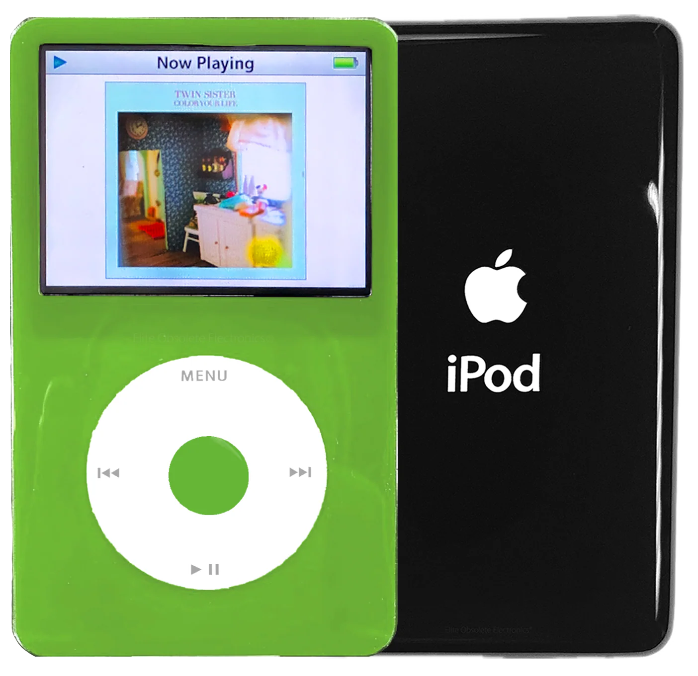 New Apple iPod Video Classic 5th & 5.5 Enhanced Green / White / Green (Black)