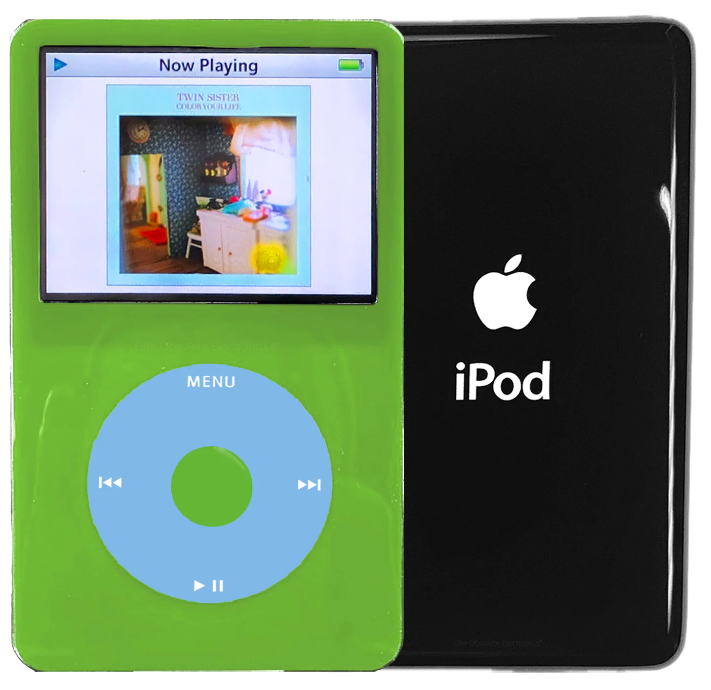 New Apple iPod Video Classic 5th & 5.5 Enhanced Green / Light Blue / Green (Black)