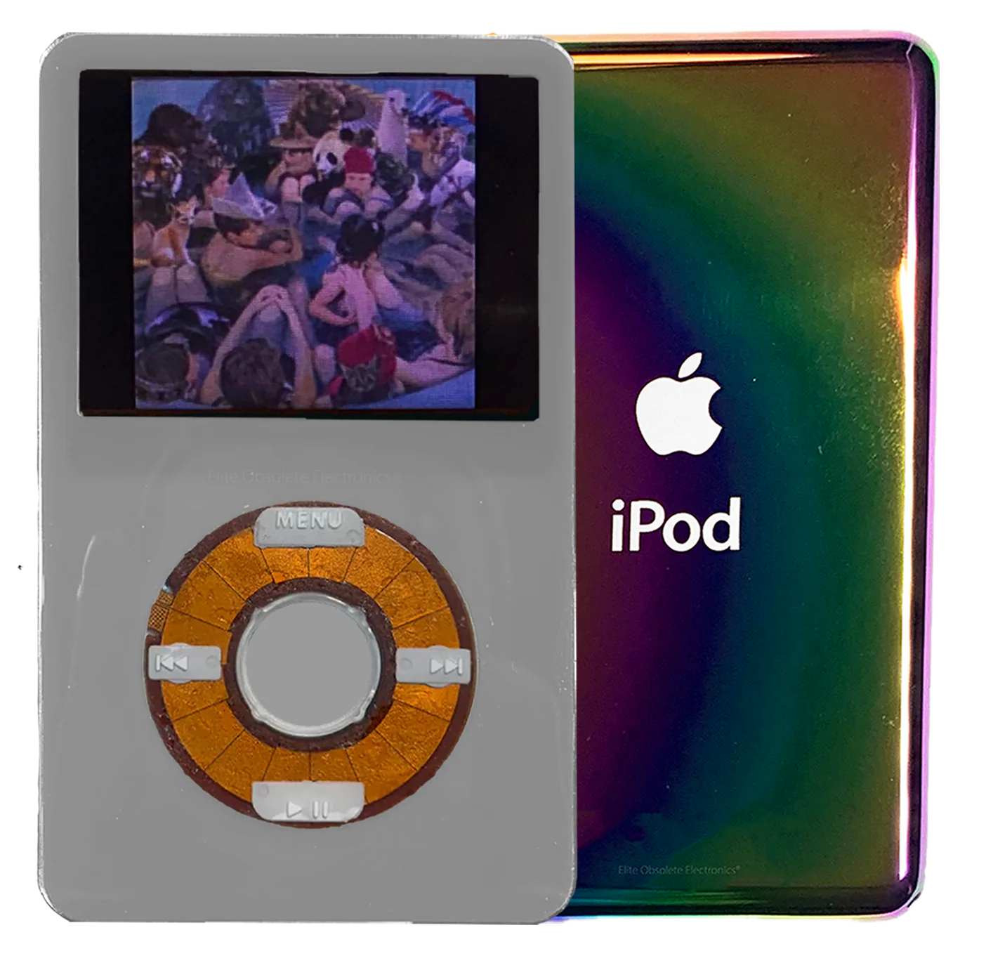 New Apple iPod Video Classic 5th 5.5 Enhanced Grey / Transparent / Grey (Rainbow)