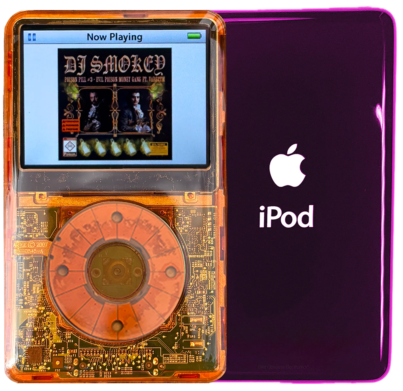 New Apple iPod Video Classic 5th & 5.5 Enhanced Orange Crystal Plastic / Orange Crystal Plastic / Orange Crystal Plastic (Wine)