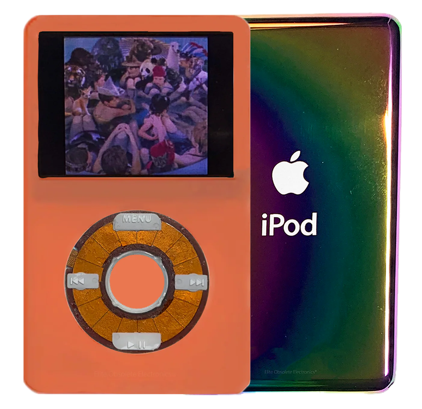 New Apple iPod Video Classic 5th 5.5 Enhanced Orange / Transparent / Orange (Rainbow)