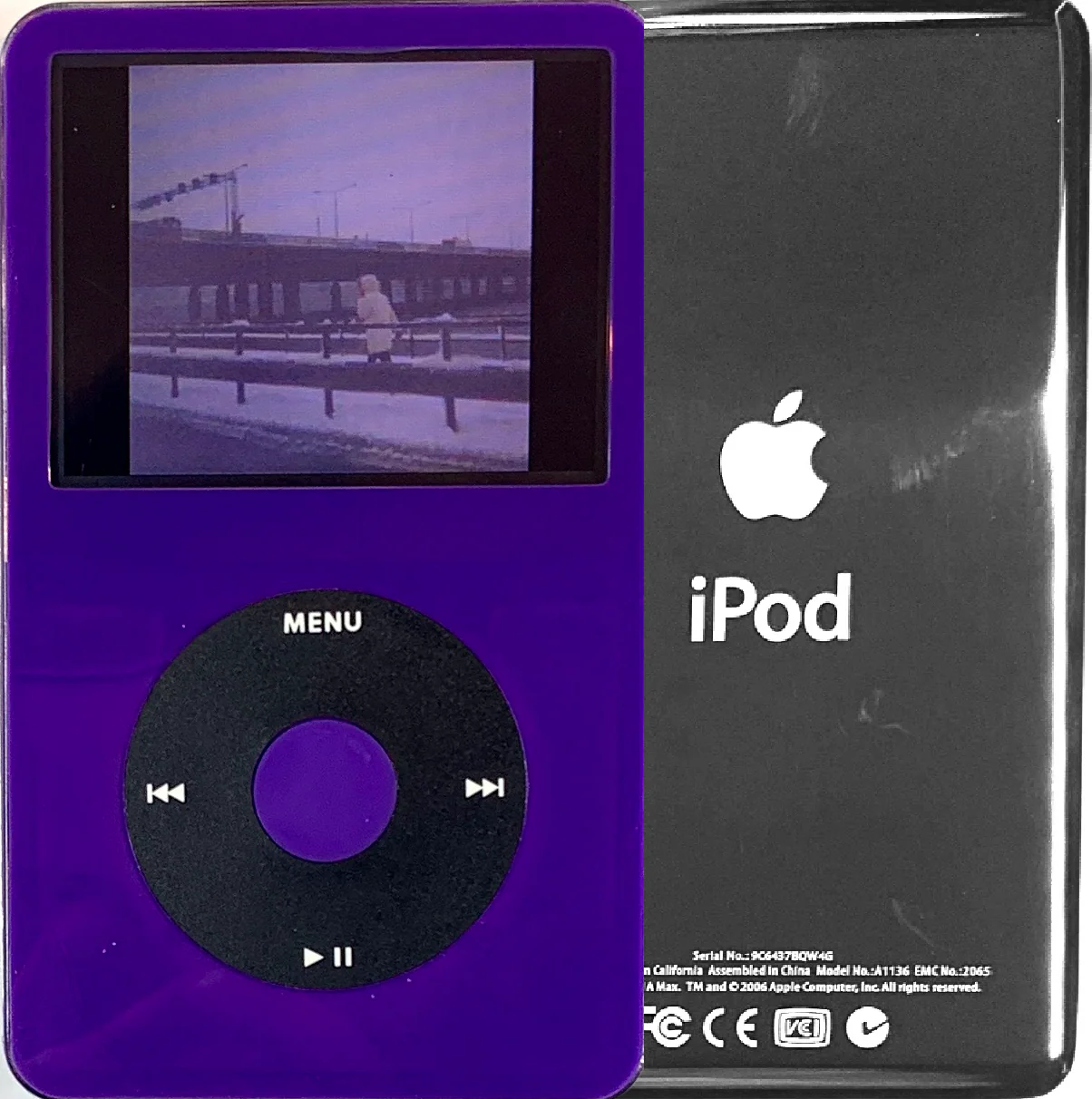 New Apple iPod Video Classic 5th & 5.5 Enhanced Purple / Black / Purple (Silver)