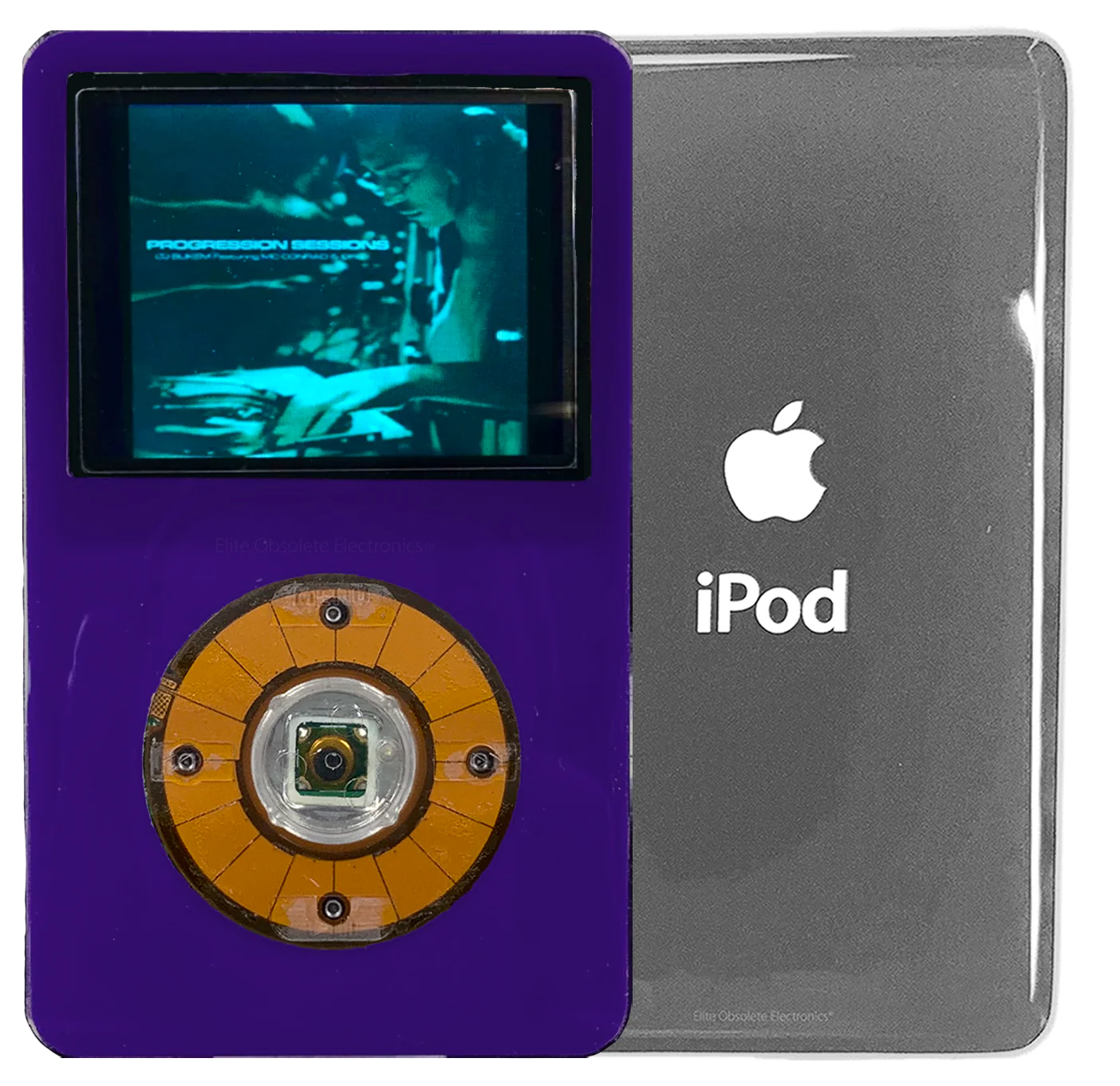 New Apple iPod Video Classic 5th 5.5 Enhanced Purple / Crystal Clear / Transparent (Silver)