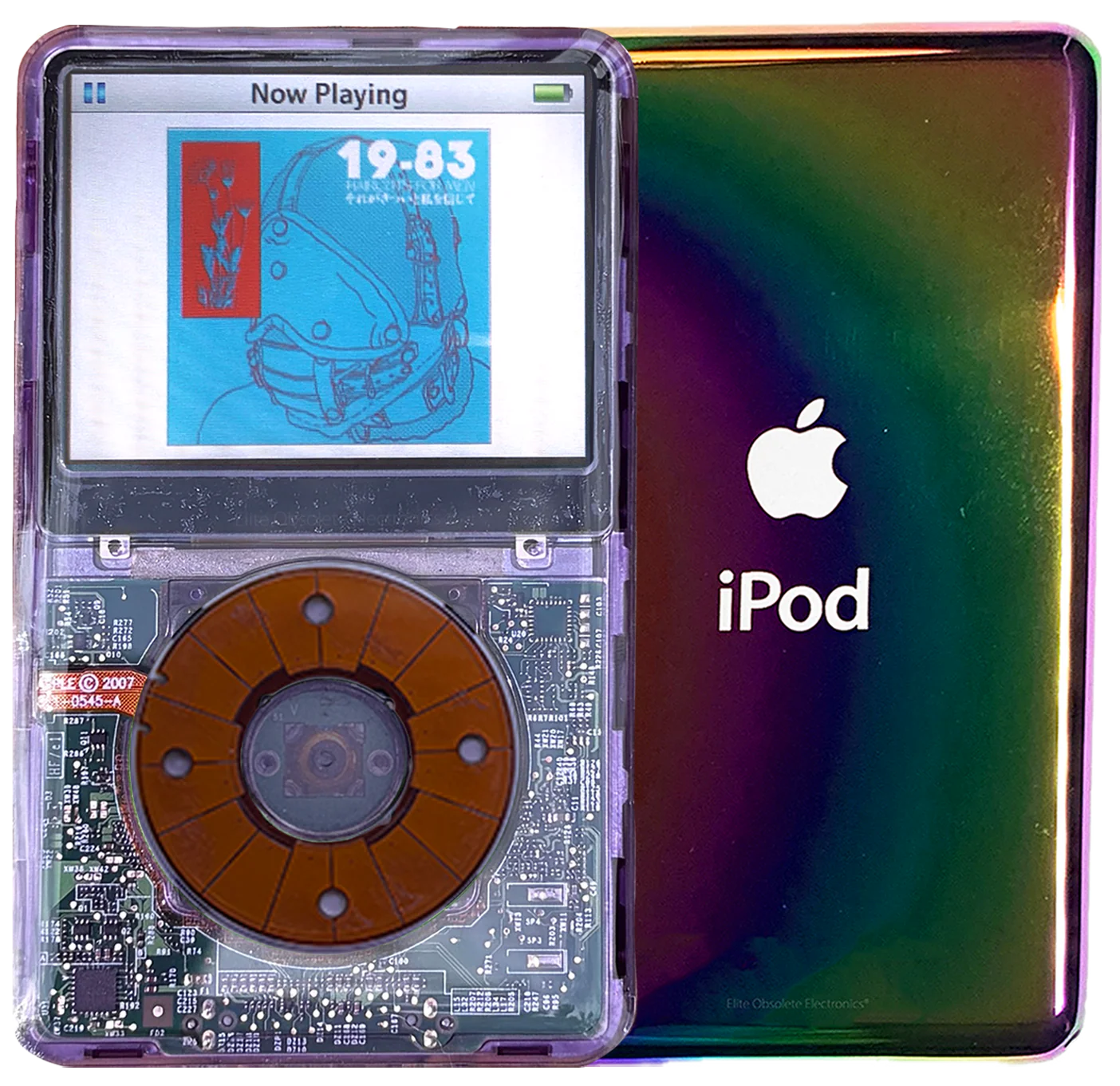 New Apple iPod Video Classic 5th & 5.5 Enhanced Purple Crystal Plastic / Purple Crystal Plastic / Purple Crystal Plastic (Rainbow)