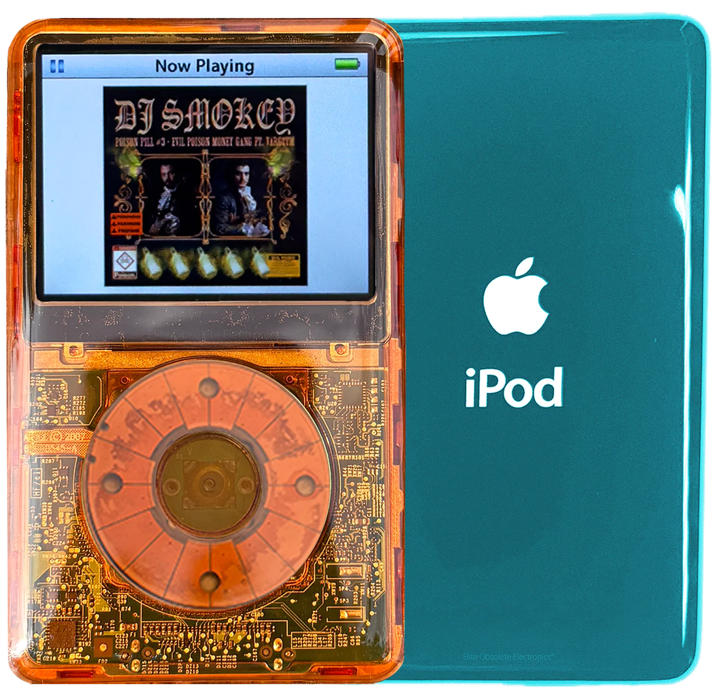 New Apple iPod Video Classic 5th & 5.5 Enhanced Orange Crystal Plastic / Orange Crystal Plastic / Orange Crystal Plastic (Ocean Blue)
