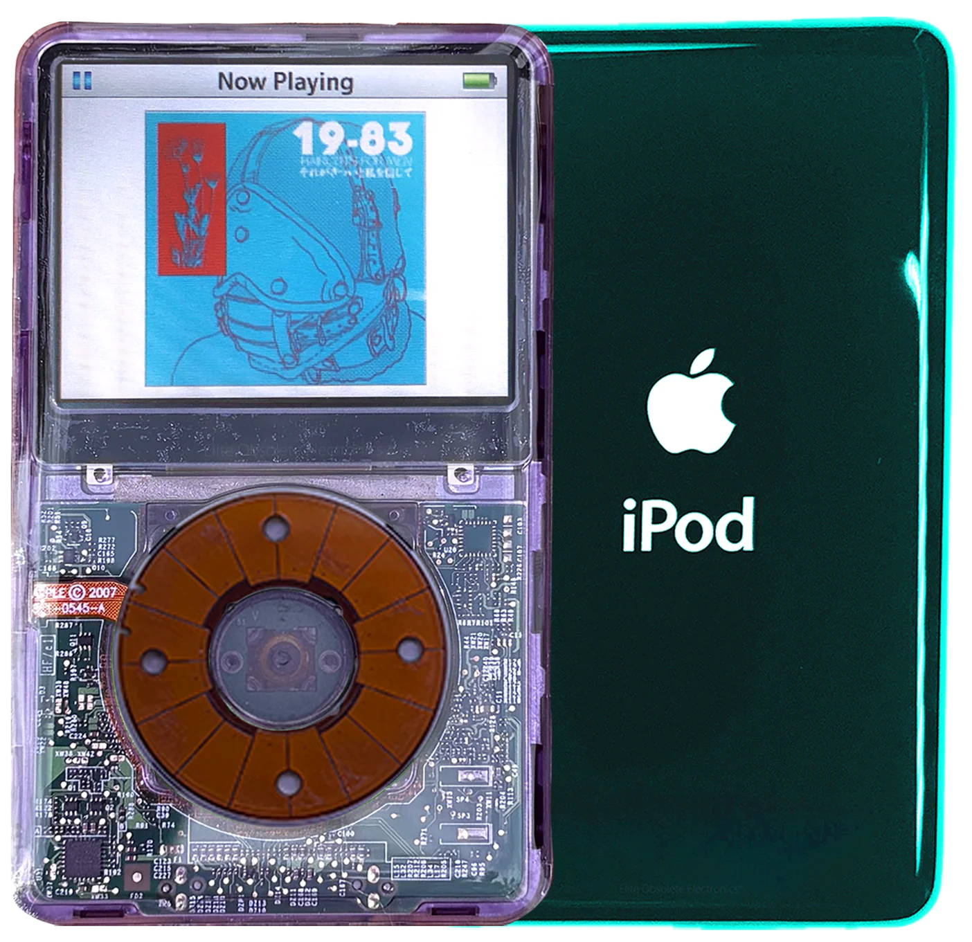 New Apple iPod Video Classic 5th & 5.5 Enhanced Purple Crystal Plastic / Purple Crystal Plastic / Purple Crystal Plastic (Pine Green)