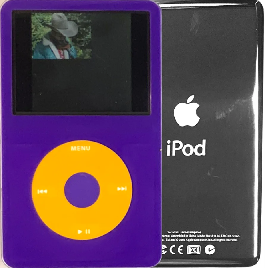 New Apple iPod Video Classic 5th & 5.5 Enhanced Purple / Yellow / Purple (Silver)