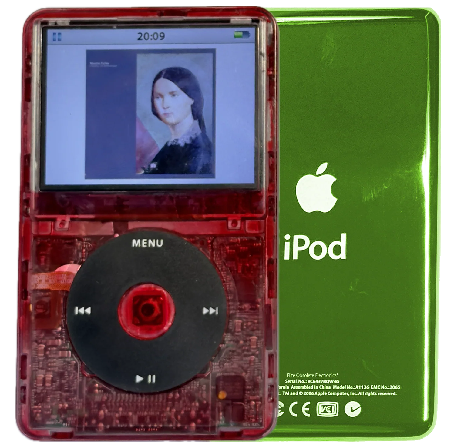 New Apple iPod Video Classic 5th & 5.5 Enhanced Red Atomic Ruby / Black / Atomic Ruby (Toxic Green)