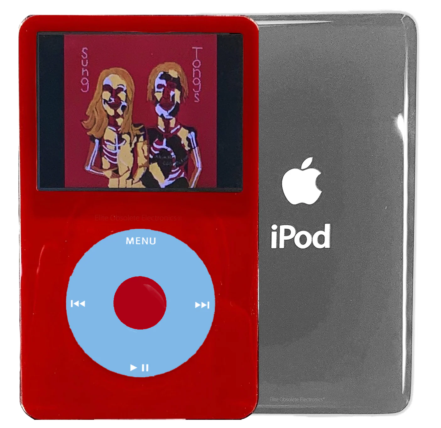 New Apple iPod Video Classic 5th & 5.5 Enhanced Red / Light Blue / Red (Silver)