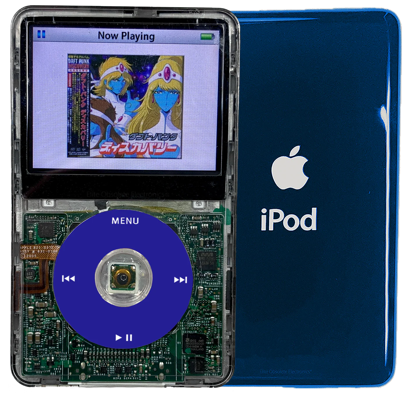 New Apple iPod Video Classic 5th 5.5 Enhanced Transparent / Blue / Transparent (Aqua)