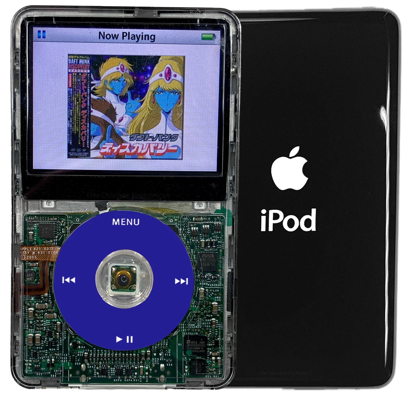 New Apple iPod Video Classic 5th 5.5 Enhanced Transparent / Blue / Transparent (Black)