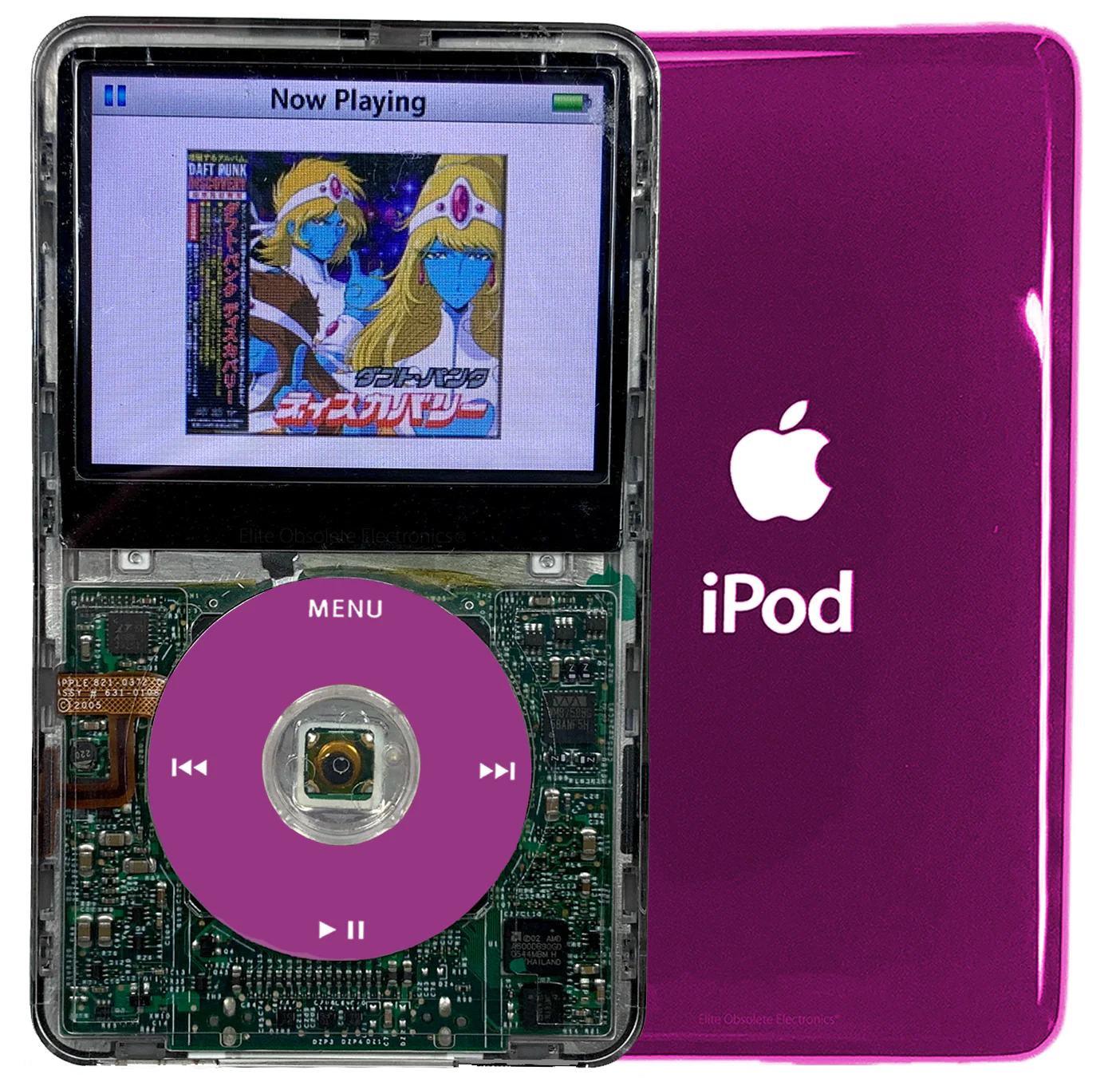 New Apple iPod Video Classic 5th 5.5 Enhanced Transparent / Pink / Transparent (Hyper Pink)