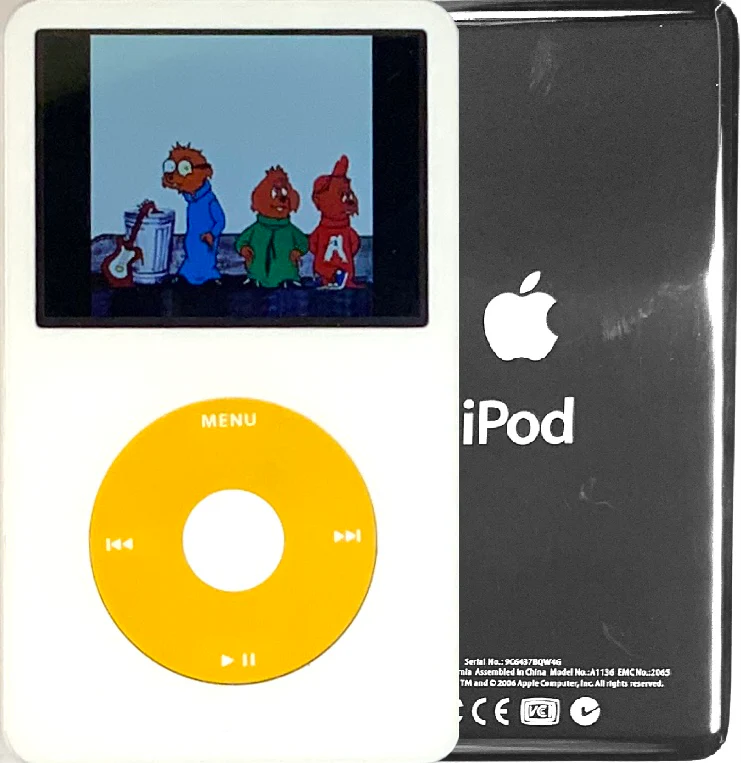 New Apple iPod Video Classic 5th & 5.5 Enhanced White / Yellow / White (Silver)