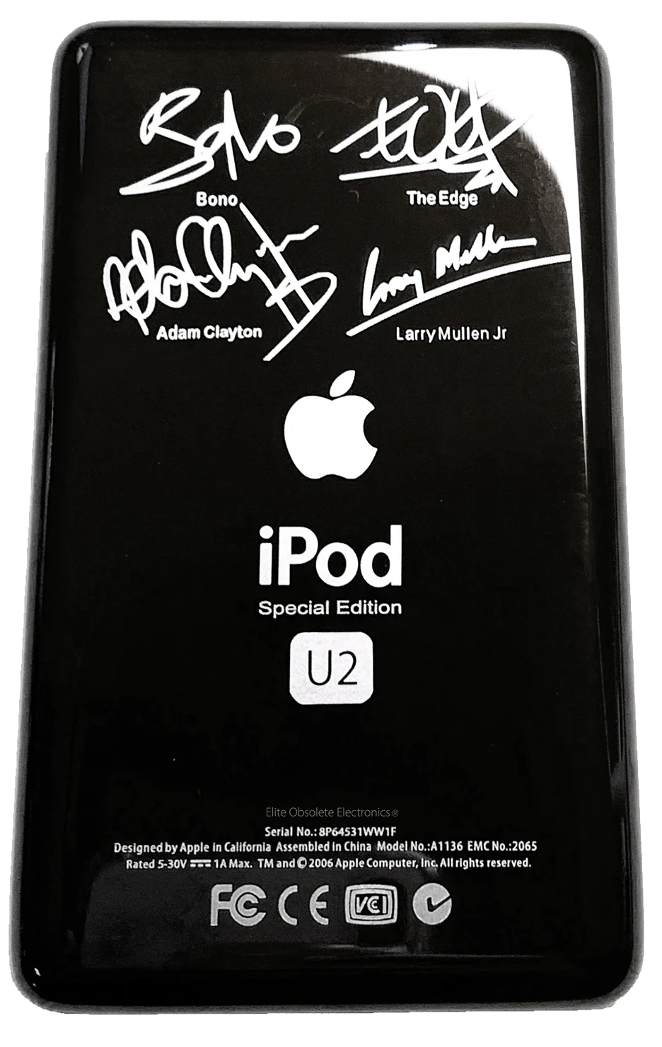 Thick U2 Special Edition Black Backplate for Apple iPod Video 5th 5.5 A1136 & iPod Classic 6th 7th A1238