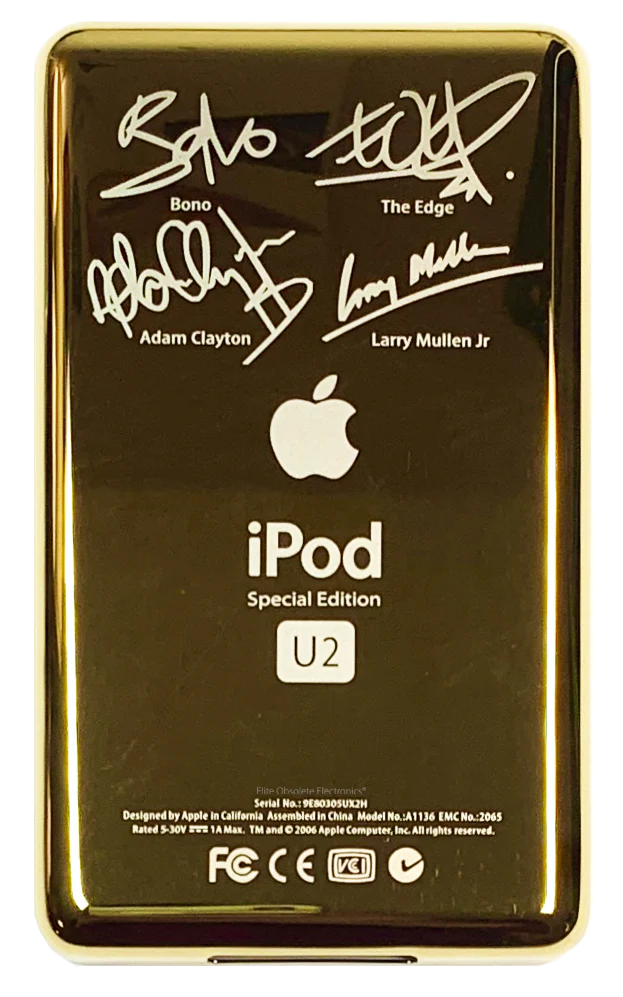 Thick Gold U2 Special Edition Backplate for Apple iPod Video 5th 5.5 Enhanced A1136 & iPod Classic 6th 7th A1238