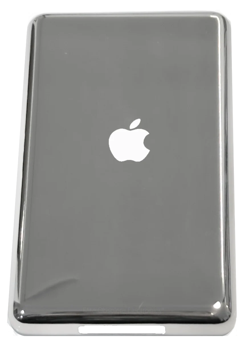 New Logo Only Universal Thin Silver Chrome Backplate for Apple iPod Video Classic 5th 5.5 6th 7th