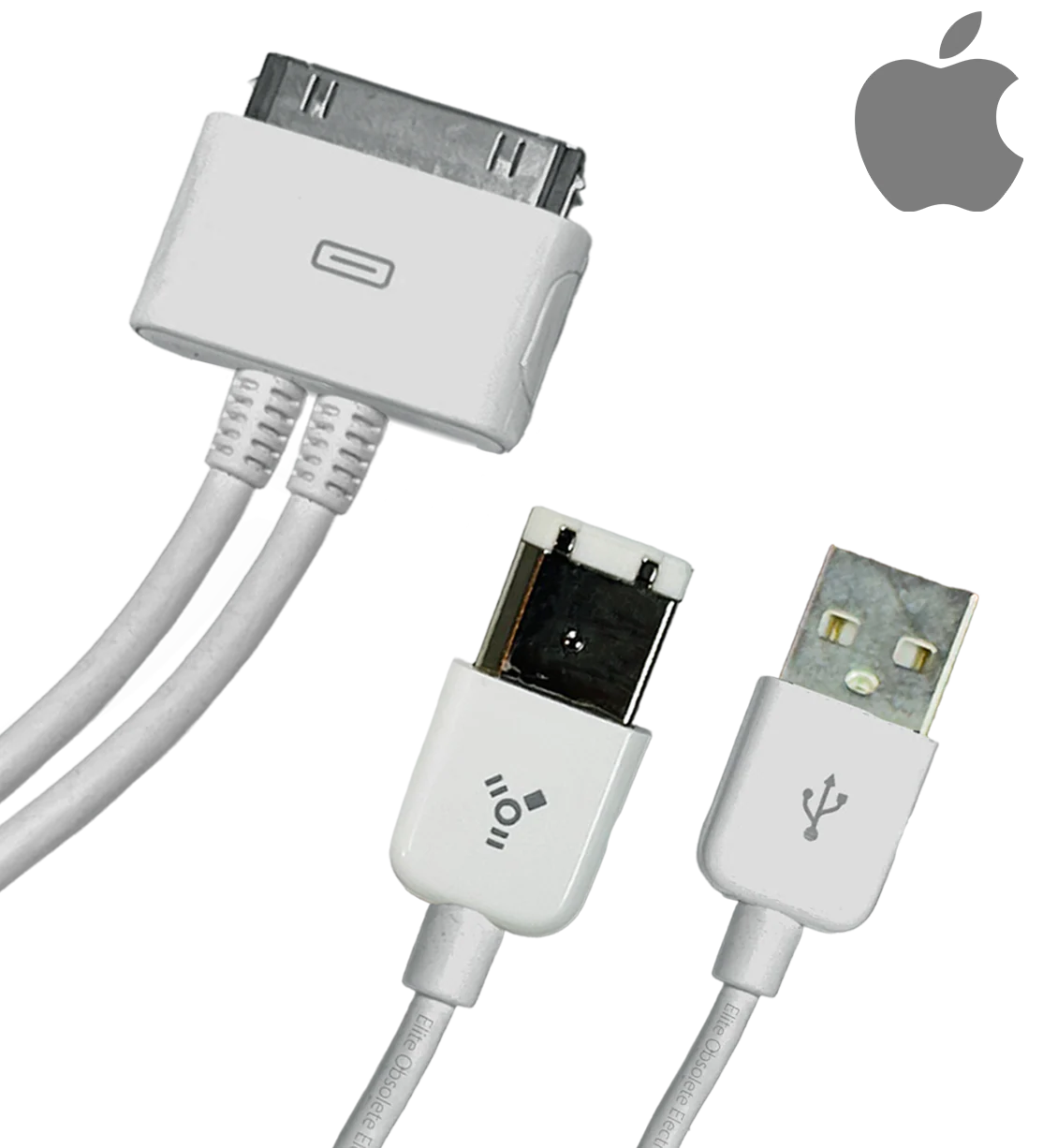 Original Apple 30-Pin to USB & FireWire 400 Split ‘Y’ Cable M9688G/A M9126G/A Rare