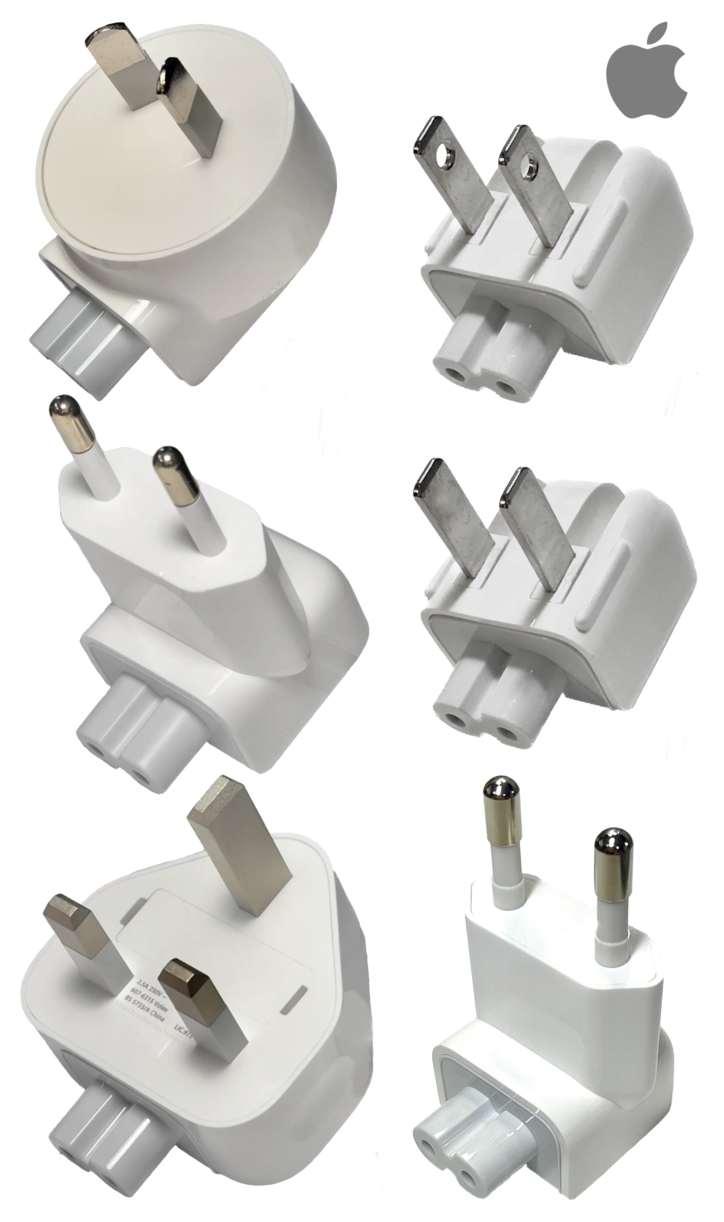 Original Apple International Worldwide Duckhead Plug Module for Apple Power Adapter MB974ZM/B (EUR/GBR/AUS/KOR/BRA Plug)