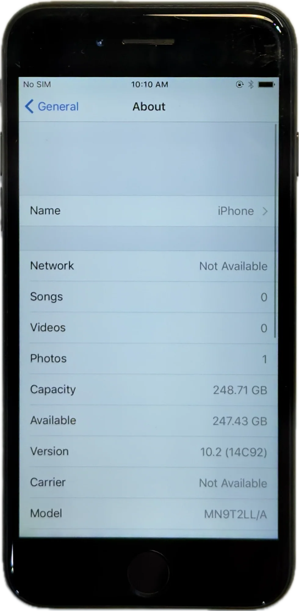 Rare iOS 10.2.0 Apple iPhone 7 256GB Jet Black GSM Unlocked A1778 MN9T2LL/A Refurbished New Battery - Image 3