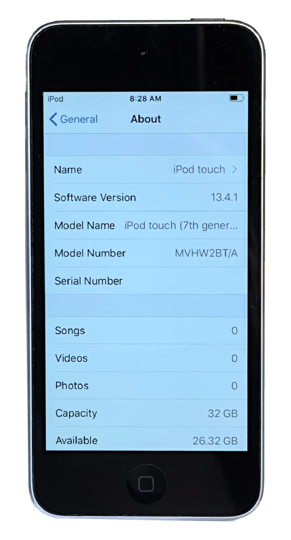 Rare iOS 13.4.1 Refurbished Apple iPod Touch 7th Generation Silver & Black 32GB MVHV2LL/A A2178 - Image 2