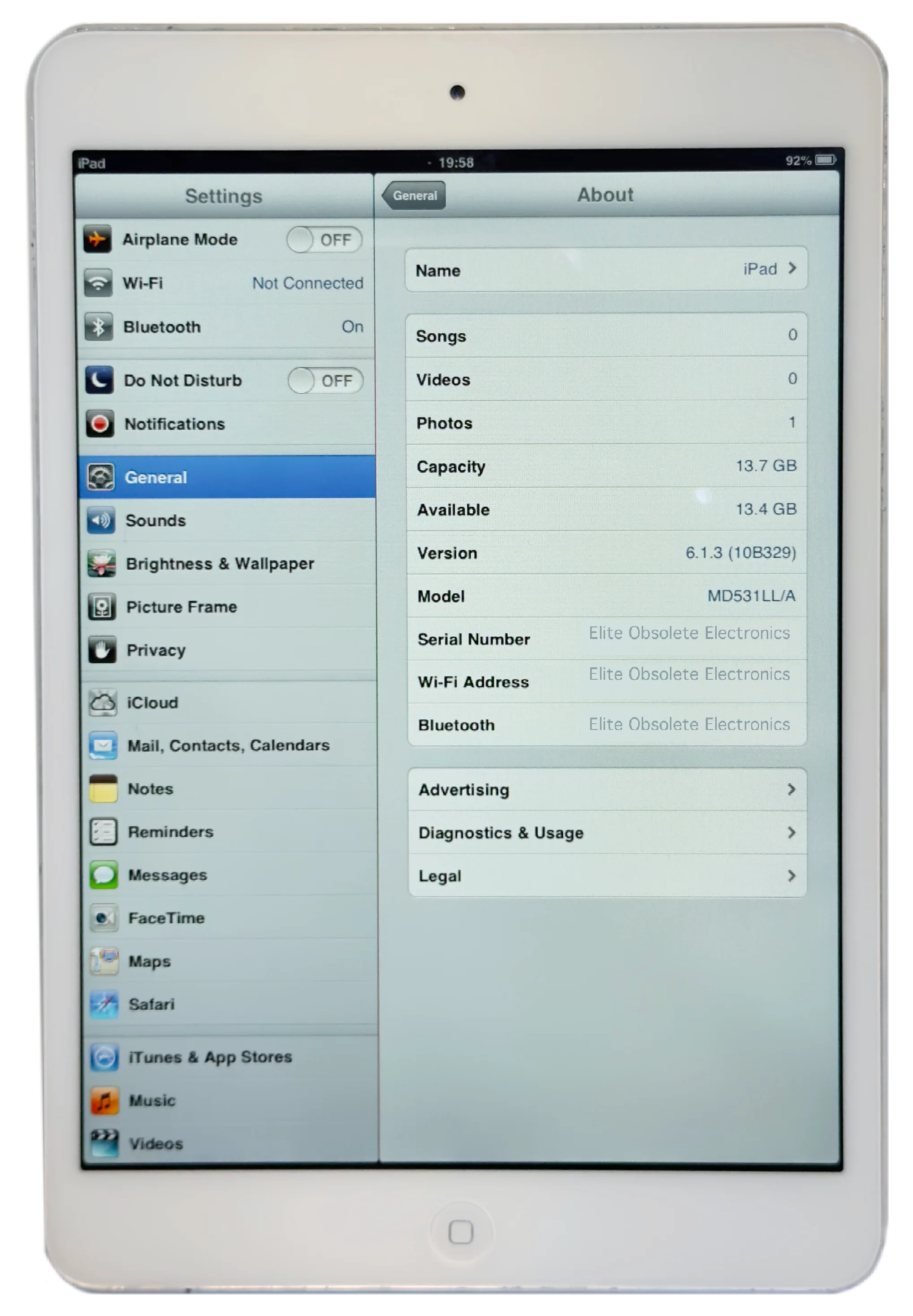 Refurbished Apple iPad Mini 1st Generation 16GB Silver White A1432 MD531LL/A WiFi Rare iOS 6.1.3 - Image 3