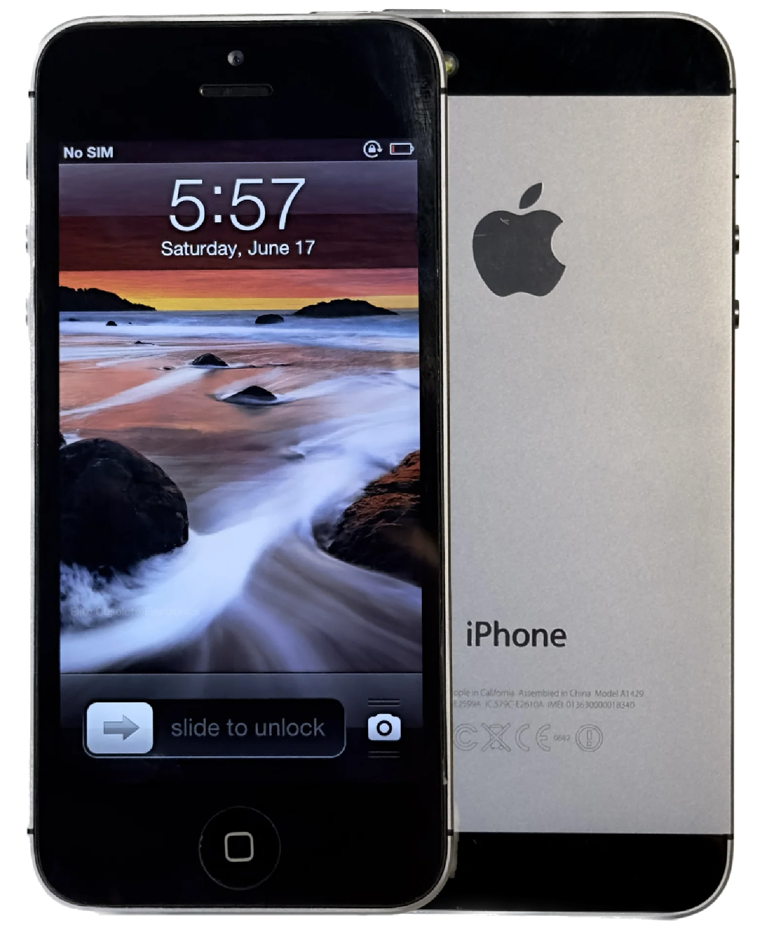 Refurbished Apple iPhone 5 16GB Custom Space Gray Rare iOS 6.1.4 A1428 MD634LL/A New Battery