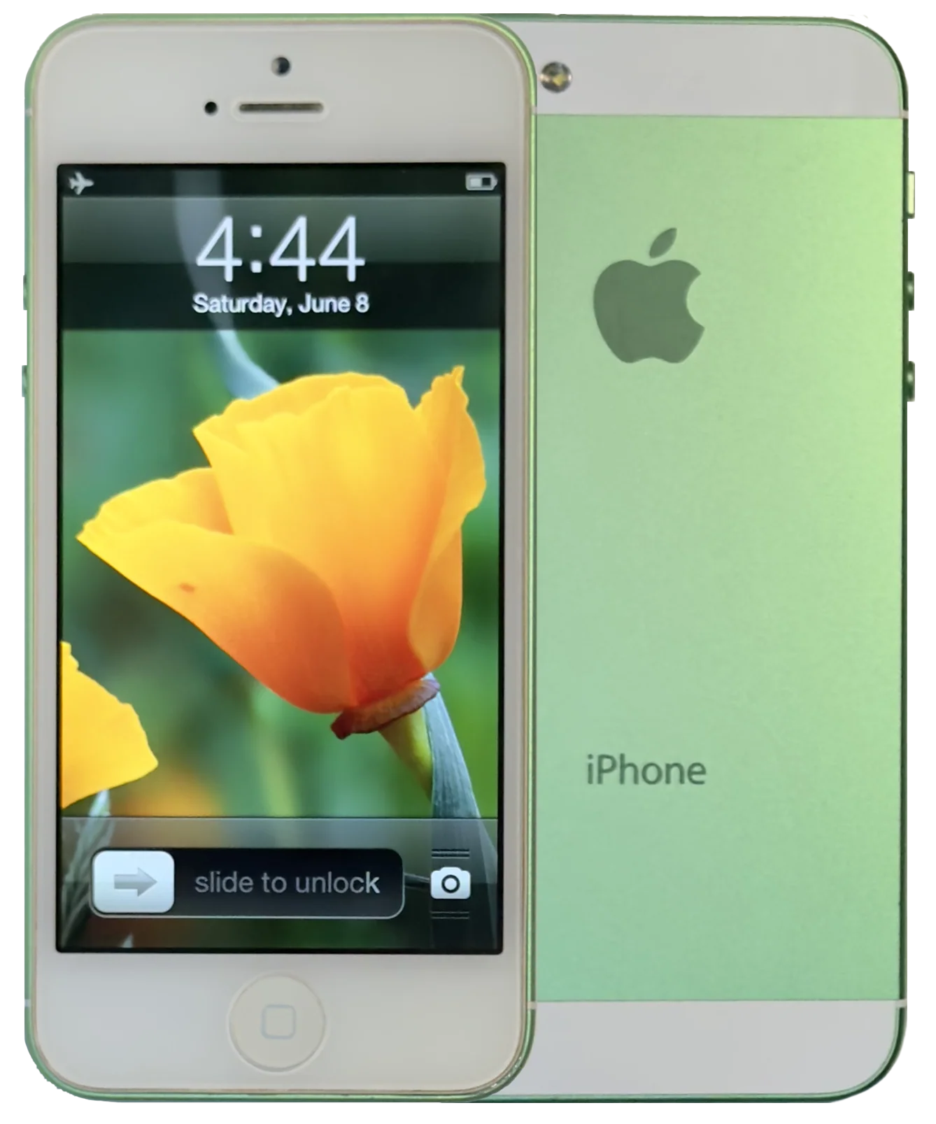 Refurbished Apple iPhone 5 16GB Green & White Custom Rare iOS 6.1.4 New Battery