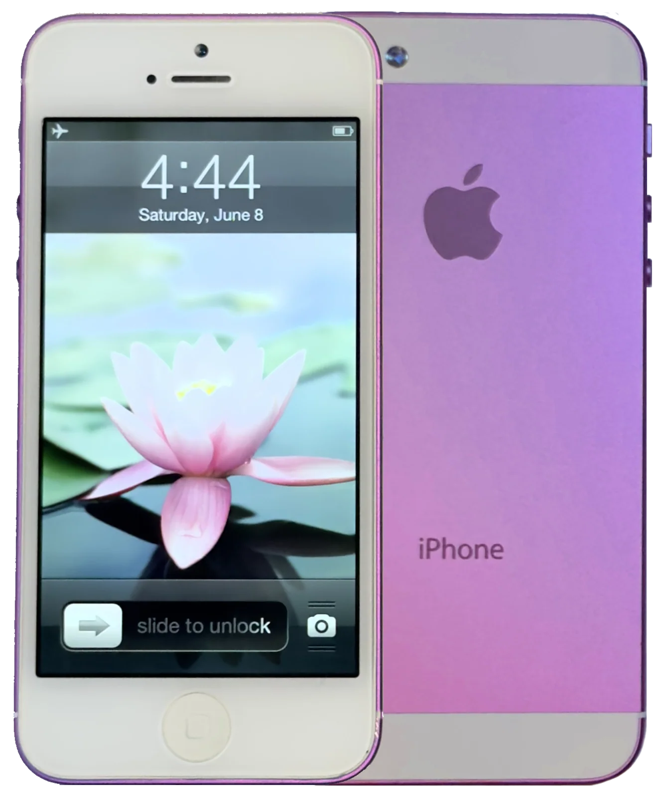 Refurbished Apple iPhone 5 16GB Purple & White Custom Rare iOS 6.1.4 New Battery