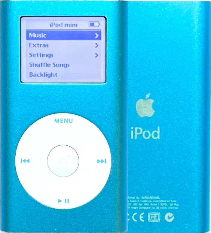 Refurbished Apple iPod Mini 1st 2nd Generation Blue A1051 M9802LL/A M9803LL/A 4GB 6GB MicroDrive & 32GB 64GB 128GB 256GB 512GB 1TB SD Card 650mah