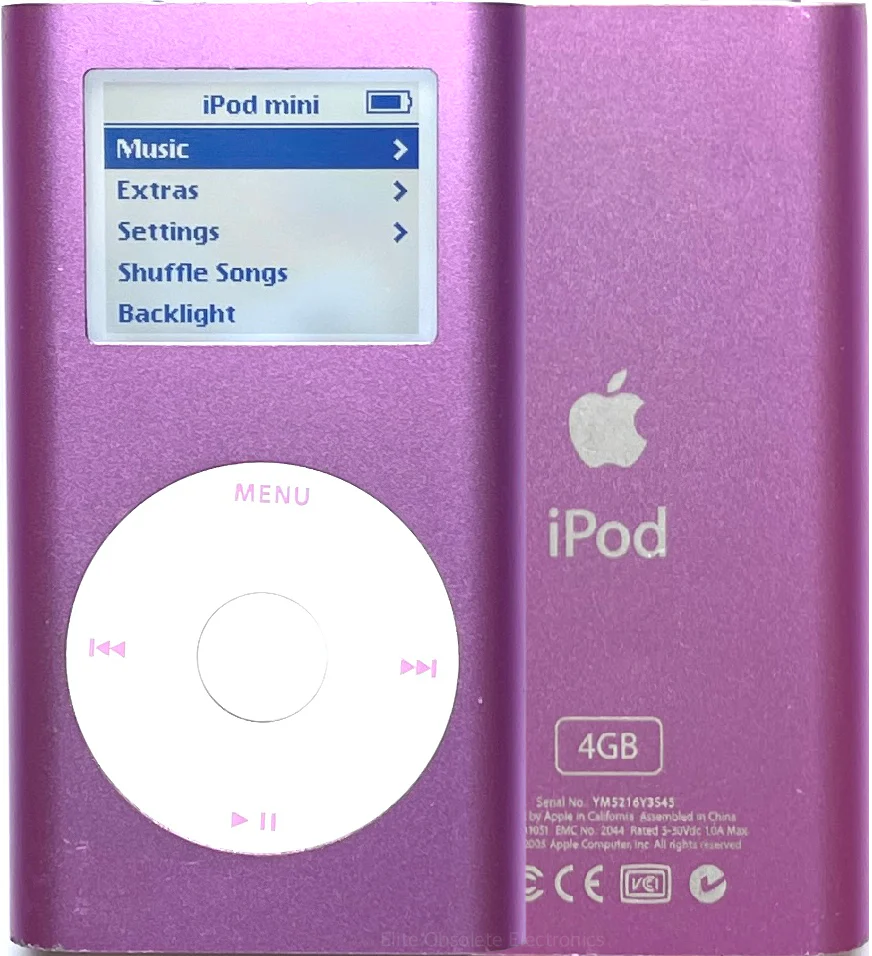 Refurbished Apple iPod Mini 1st 2nd Generation Pink A1051 M9435LL/A M9804LL/A M9805LL/A 4GB 6GB MicroDrive & 32GB 64GB 128GB 256GB 512GB 1TB SD Card 650mah
