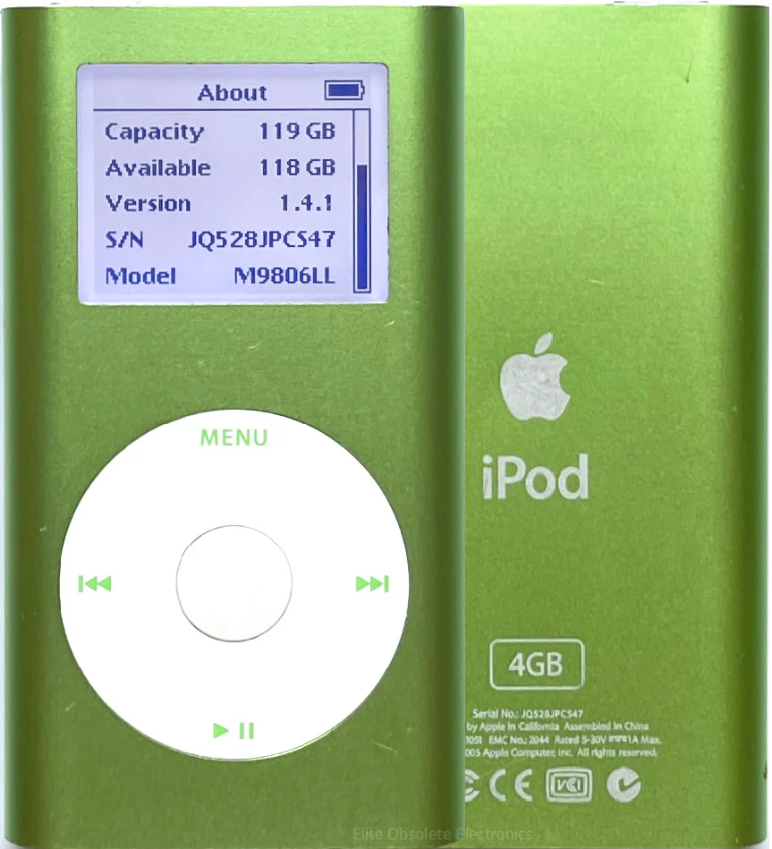 Refurbished Apple iPod Mini 1st 2nd Generation Green A1051 M9434LL/A M9806LL/A M9807LL/A 4GB 6GB MicroDrive & 32GB 64GB 128GB 256GB 512GB 1TB SD Card 650mah - Image 2