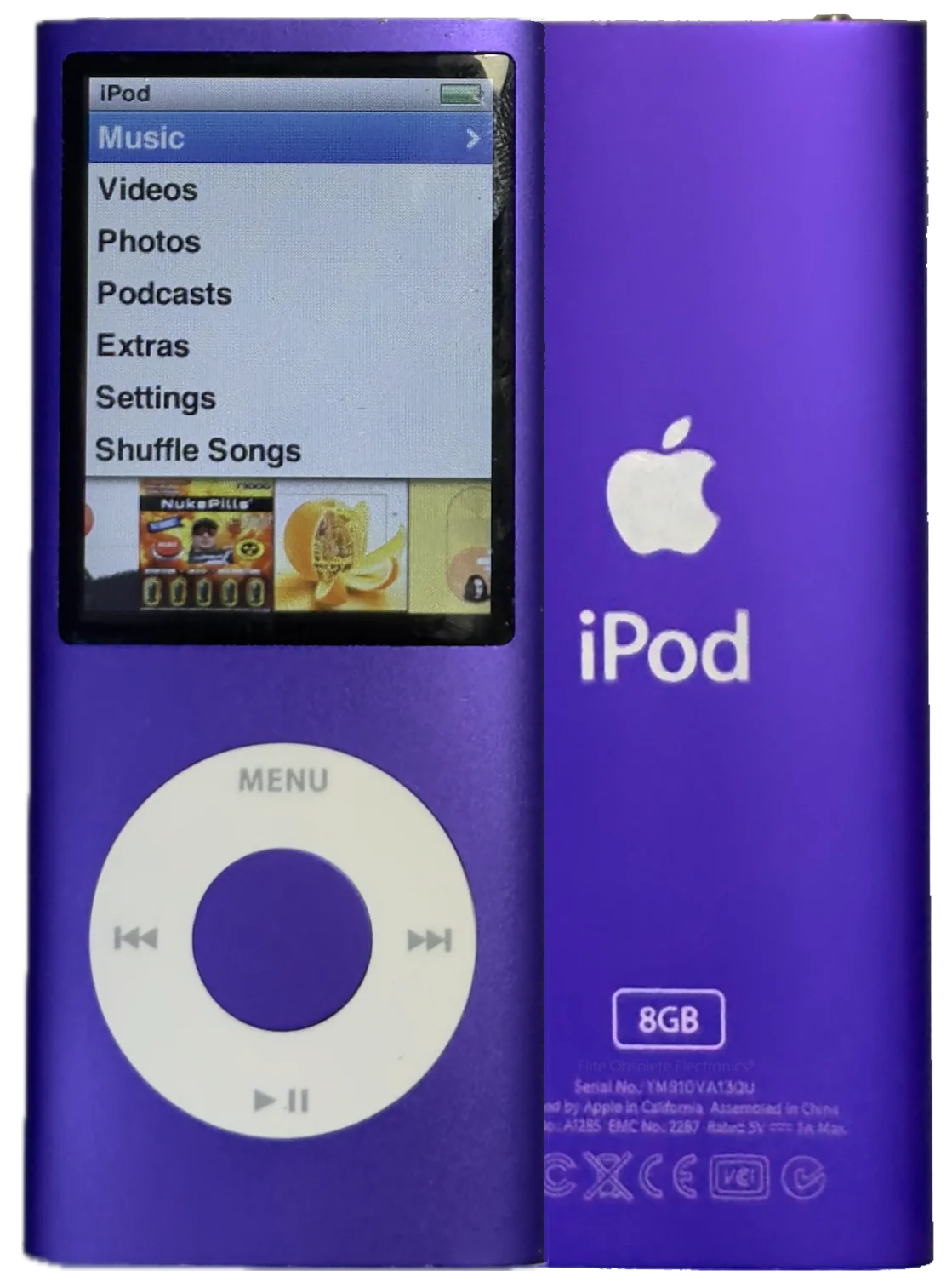 Refurbished Apple iPod Nano 4th Generation 8GB 16GB Purple & White A1285 MB739LL/A MB909LL/A