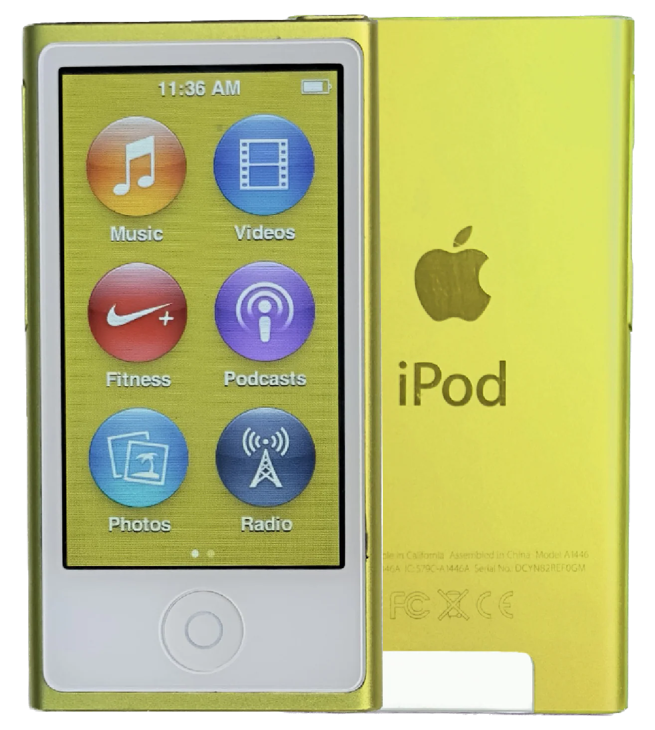 Refurbished Apple iPod Nano 7th Generation 16GB Yellow MD476LL/A A1446 New Battery