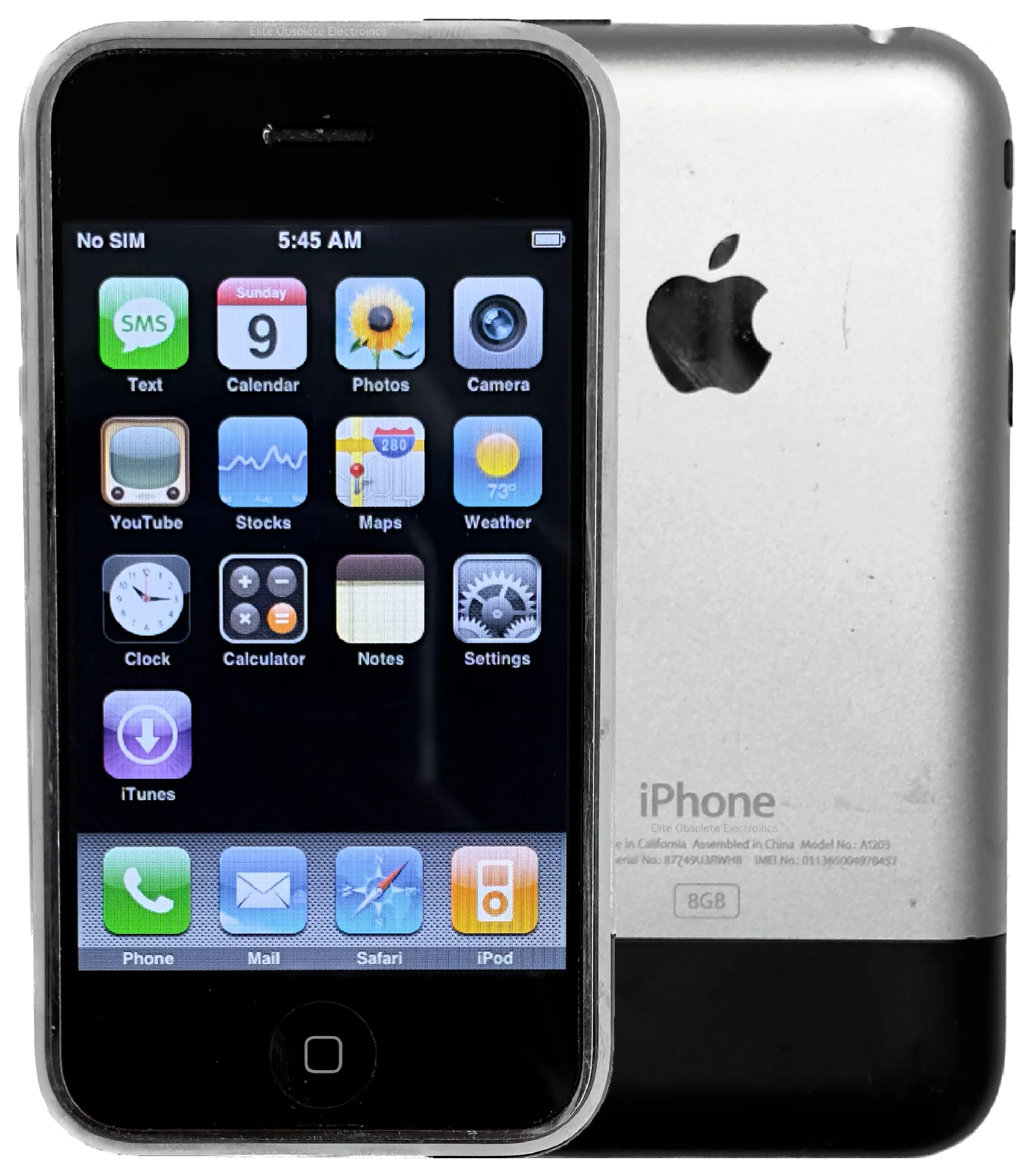Original Apple iPhone 2G 1st Generation 8GB 2007 iOS 1.1.4 & 3.1.3 MA712LL/A A1203 Refurbished New Battery 1500mah