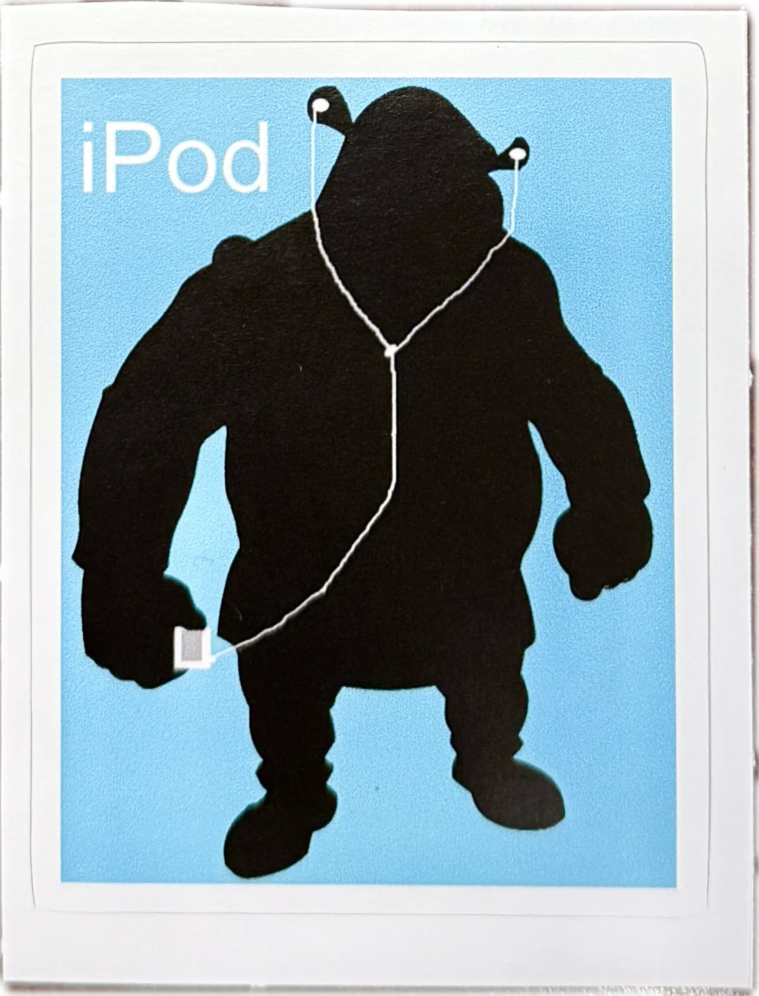 ShrekPod iPod Silhouette Style Blue Sticker 3.0” x 3.7”